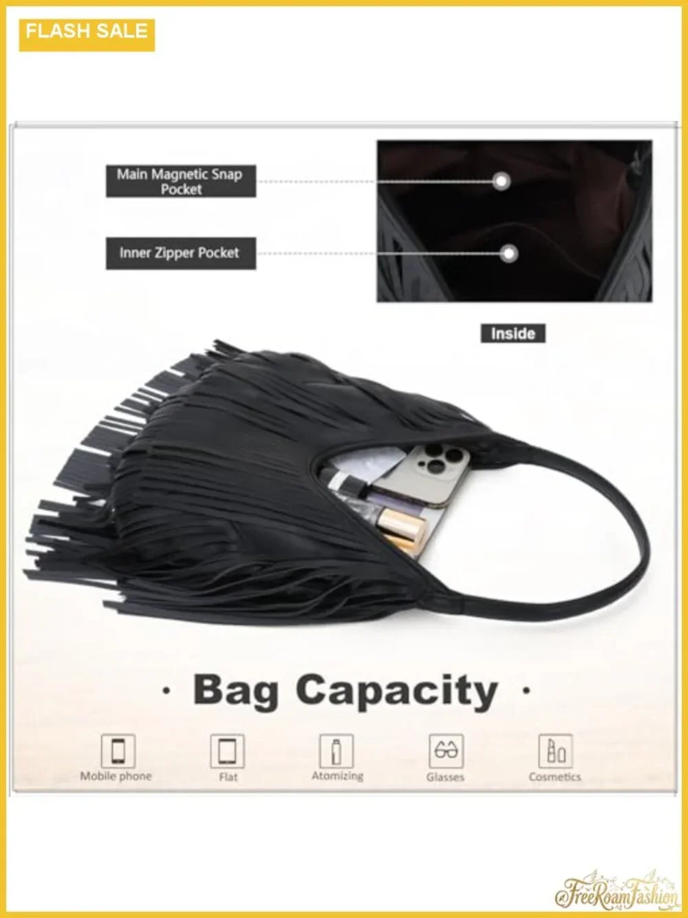 Vintage Fringe Hobo Purse for Women PU Leather Tassel Shoulder Bag Western